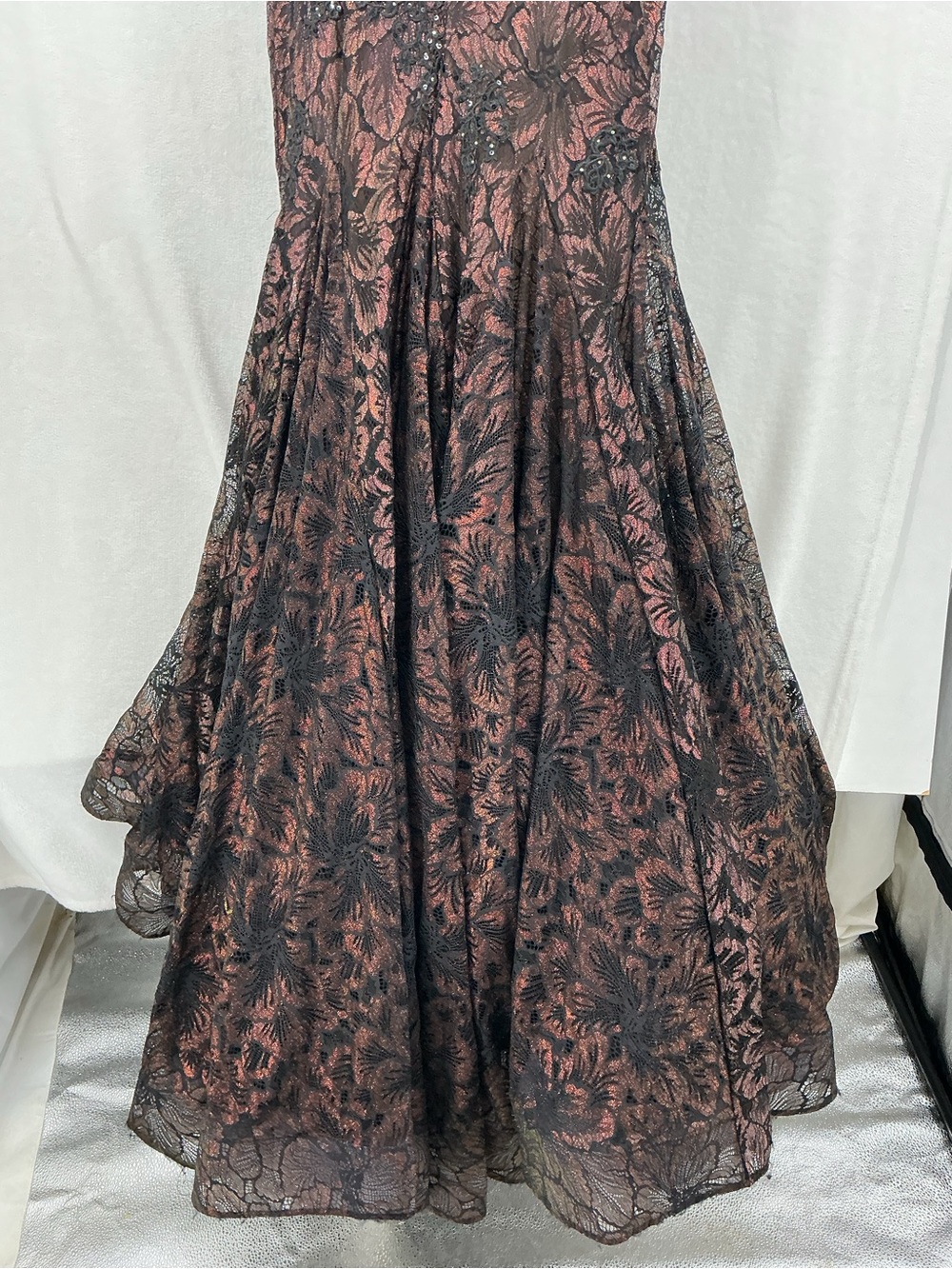 Mac Duggal Black and Deep Purple Lace Mermaid Gown 1172 - Picture 10 of 15